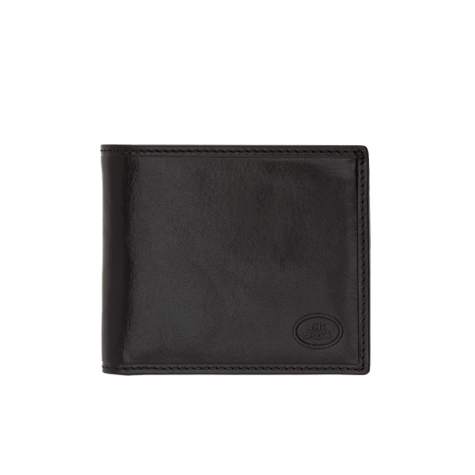 Geldbörse Querformat 11 x 9,5cm in Schwarz mit extra Kartenklappe von The Bridge - leder-accessoires.com