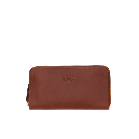Lederbörse 19x11m in Cognac mit Reißverschluss von The Bridge - leder-accessoires.com