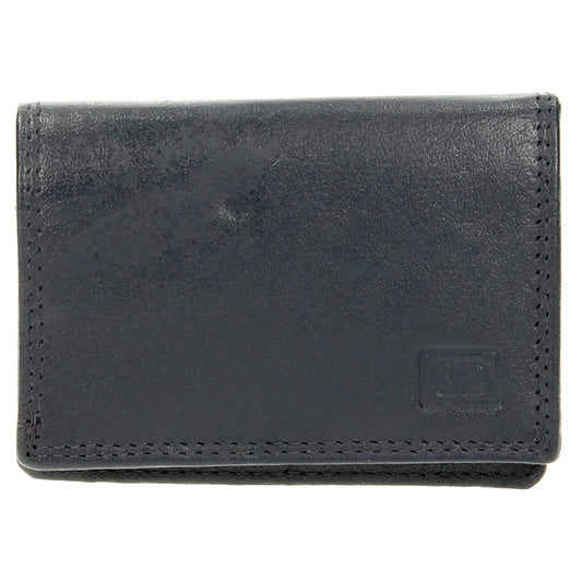 Minibörse im Querformat in Dunkelblau aus Leder - leder-accessoires.com