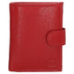 Lederbörse 9,5x12cm mit Riegel in Rot und RFID-Schutz