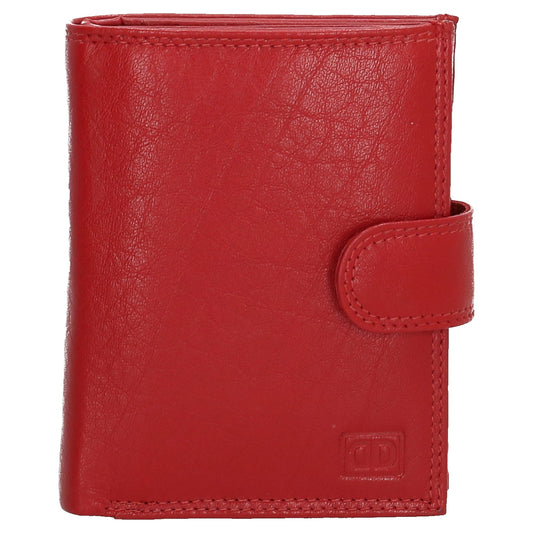 Lederbörse 9,5x12cm mit Riegel in Rot und RFID-Schutz - leder-accessoires.com