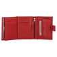 Lederbörse 9,5x12cm mit Riegel in Rot und RFID-Schutz