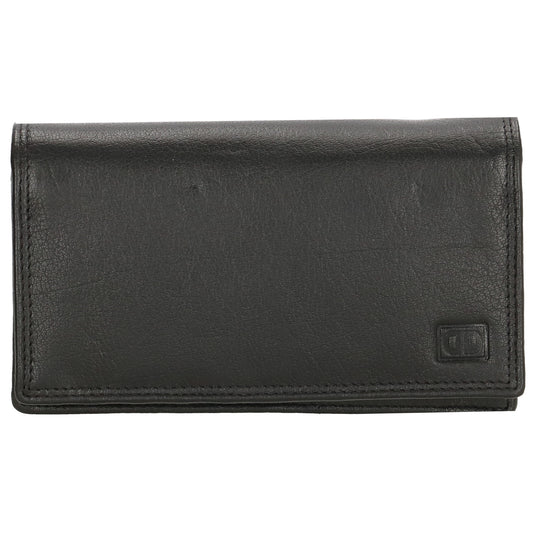 Lederbörse 16x9cm im Querformat in Schwarz mit RFID - leder-accessoires.com
