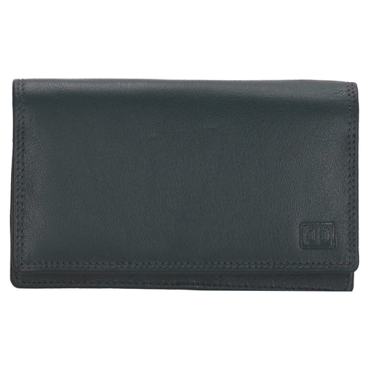 Lederbörse 16x9cm im Querformat in Blau mit RFID - leder-accessoires.com