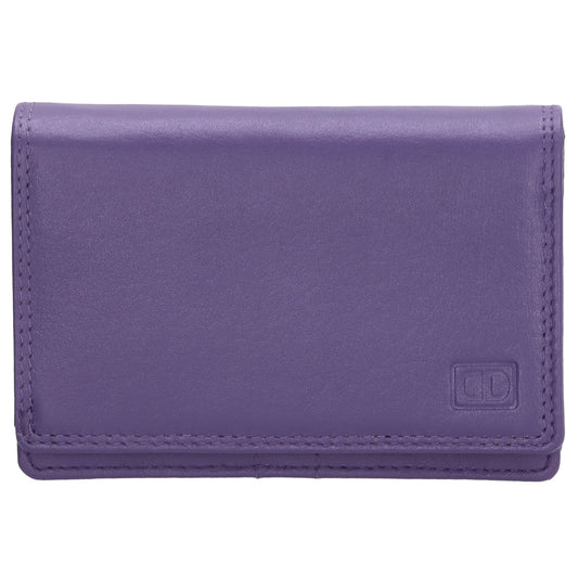 Lederbörse 13x9cm im Querformat in Lila mit RFID - leder-accessoires.com