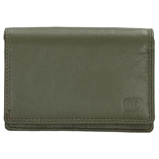 Lederbörse 13x9cm im Querformat in Olivgrün mit RFID - leder-accessoires.com