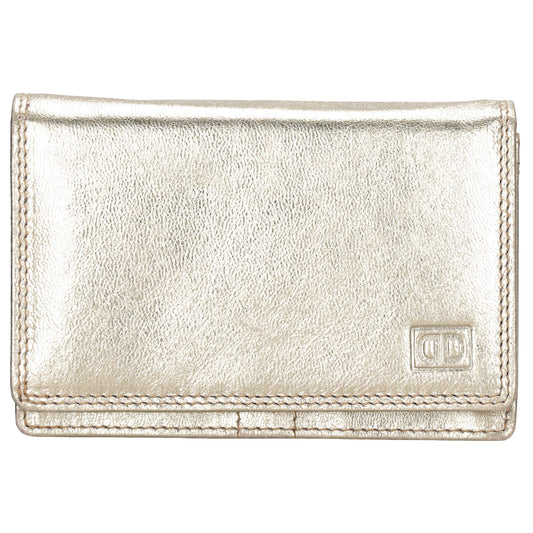 Lederbörse 13x9cm im Querformat in Gold mit RFID - leder-accessoires.com