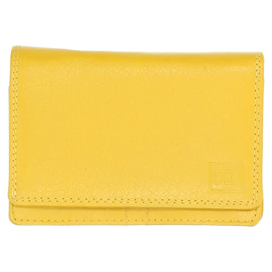 Lederbörse 13x9cm im Querformat in Gelb mit RFID - leder-accessoires.com
