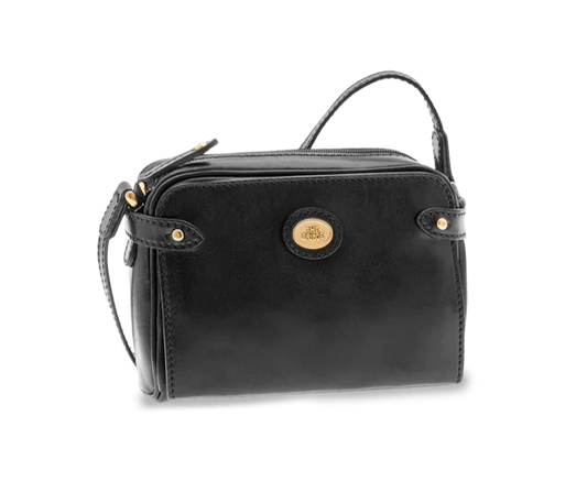 Umhängetasche|Crossover The Bridge 22 x 15cm in Schwarz mit Reißverschluss - leder-accessoires.com