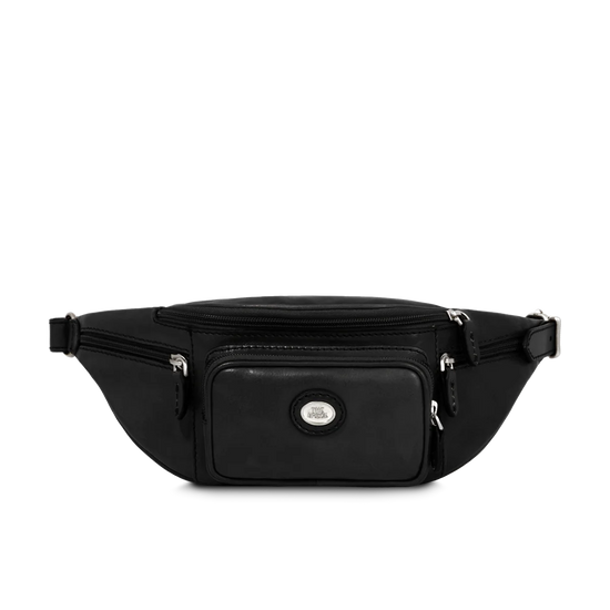 Gürteltasche| Bodybag The Bridge 42 x 13,5cm in Schwarz mit Reißverschluss - leder-accessoires.com