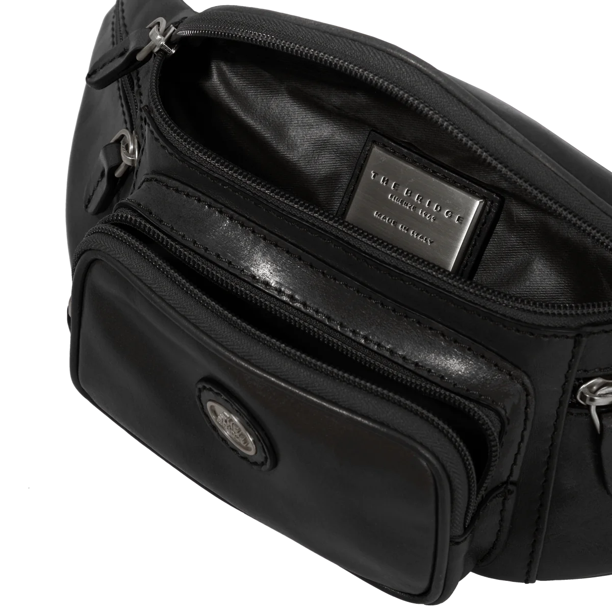 Gürteltasche| Bodybag The Bridge 42 x 13,5cm in Schwarz mit Reißverschluss - leder-accessoires.com