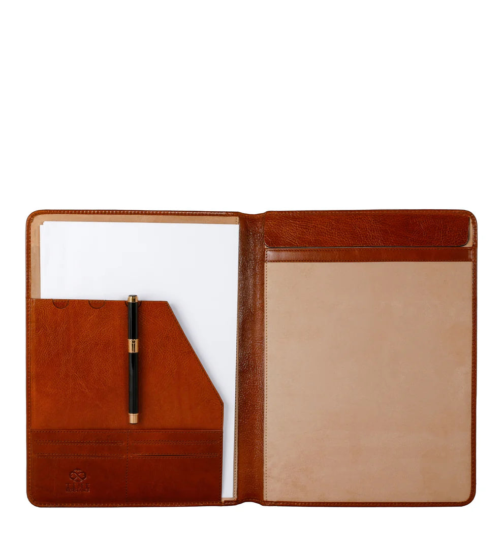Schreibmappe-| Organizer A4 in Cognac - leder-accessoires.com