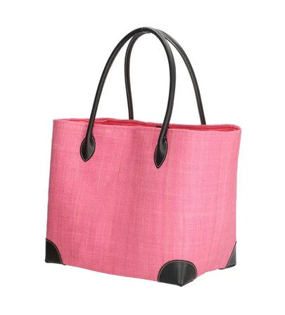 Sale Basttasche 45 x 31 x 22cm in Rosa mit Kordelverschluss - leder-accessoires.com