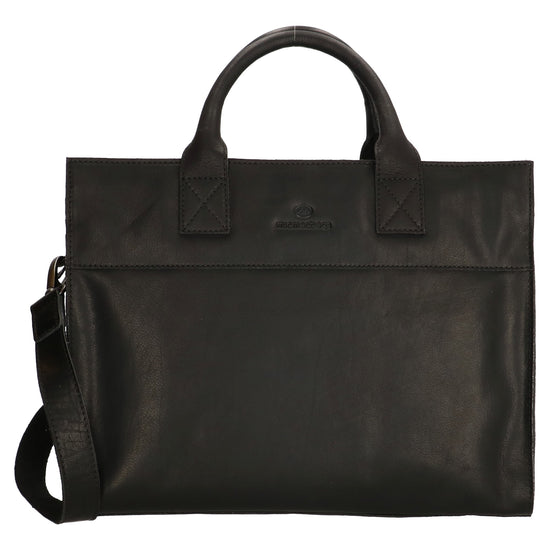 Wickeltasche in Schwarz 40 x 31cm mit Zubehör aus Leder - leder-accessoires.com