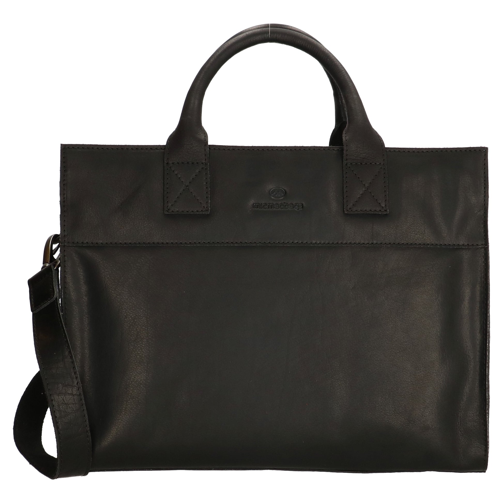 Wickeltasche in Schwarz 40 x 31cm mit Zubehör aus Leder - leder-accessoires.com