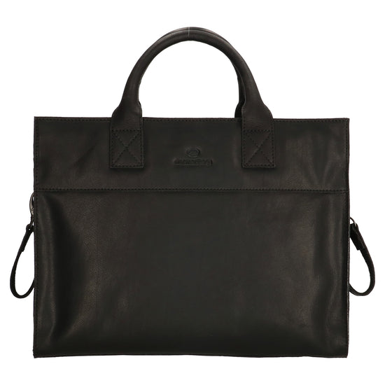 Wickeltasche in Schwarz 40 x 31cm mit Zubehör aus Leder - leder-accessoires.com