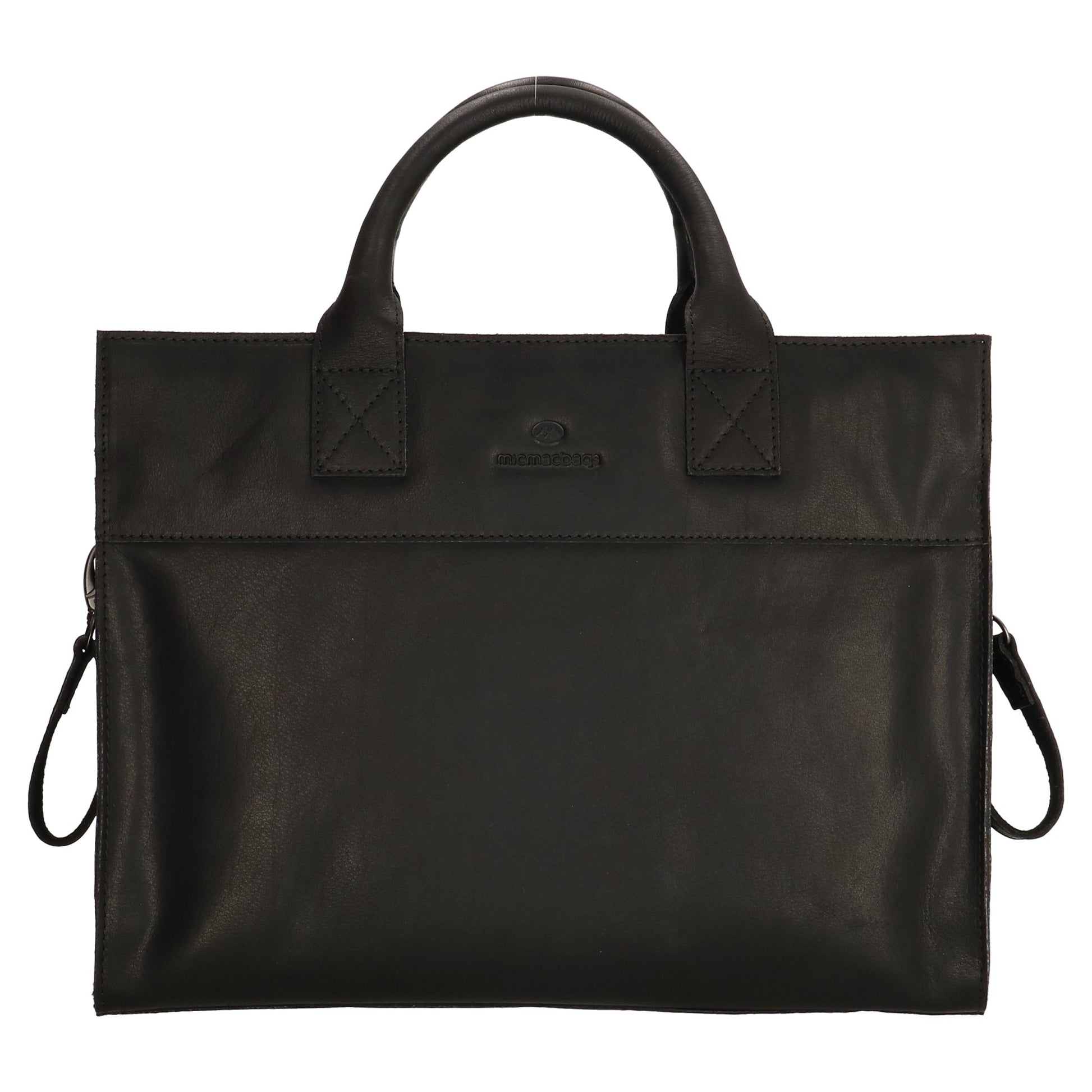 Wickeltasche in Schwarz 40 x 31cm mit Zubehör aus Leder - leder-accessoires.com