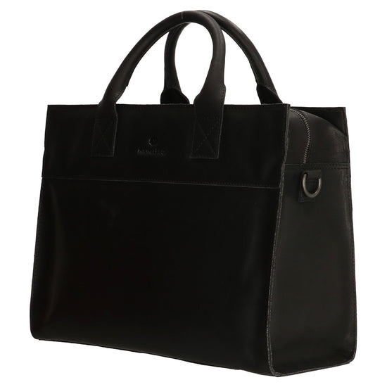 Wickeltasche in Schwarz 40 x 31cm mit Zubehör aus Leder - leder-accessoires.com