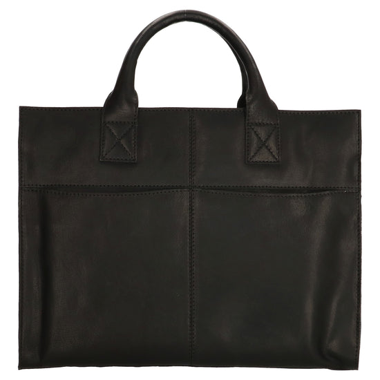 Wickeltasche in Schwarz 40 x 31cm mit Zubehör aus Leder - leder-accessoires.com