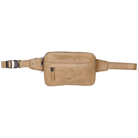 Bodybag|Gürteltasche 19x12cm in Taupe aus Leder