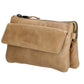 Umhängetasche| Mini Bag 20,5 x 12cm in Taupe aus Leder mit Vortasche