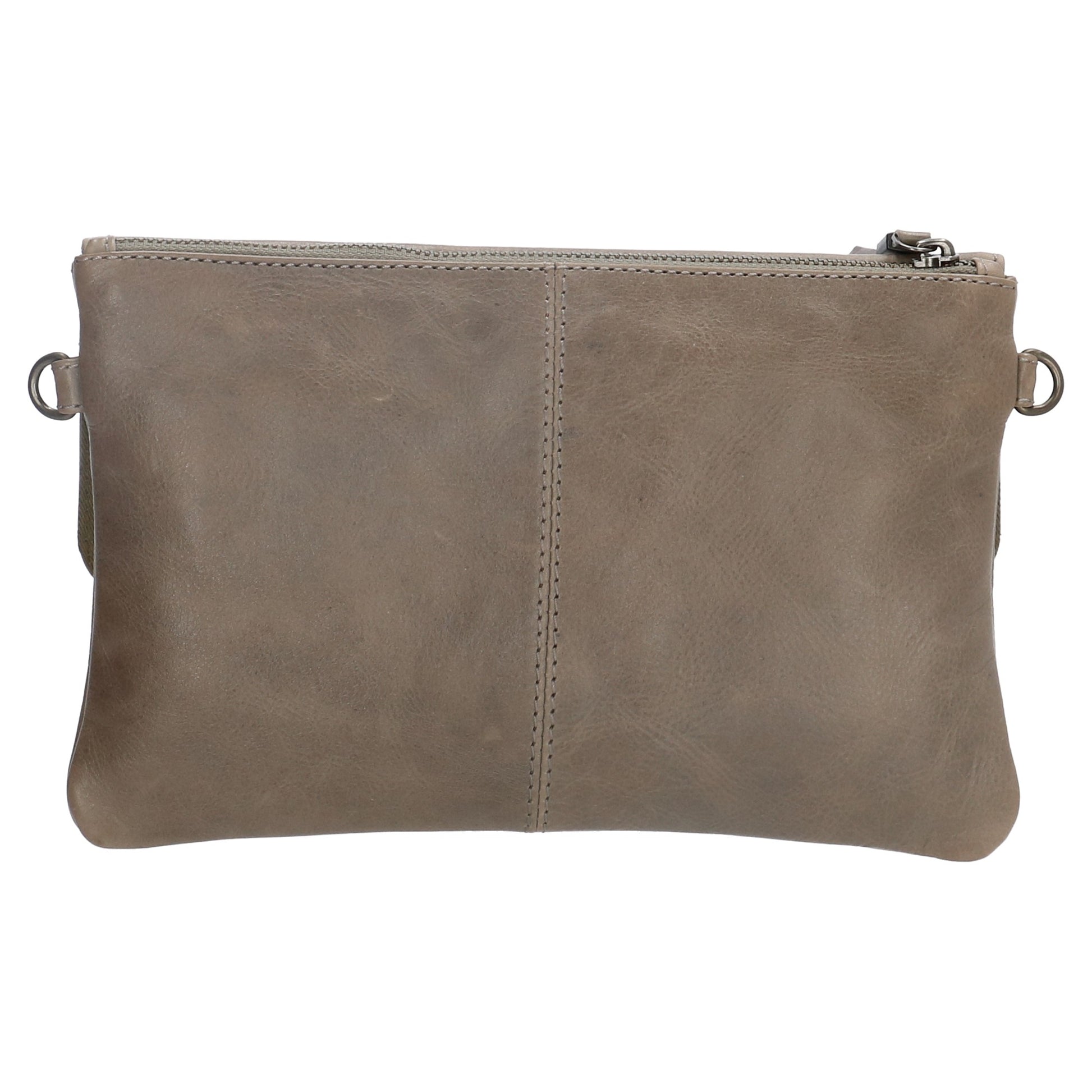 Clutch in Grau 26x17 cm aus Leder mit Überschlag - leder-accessoires.com