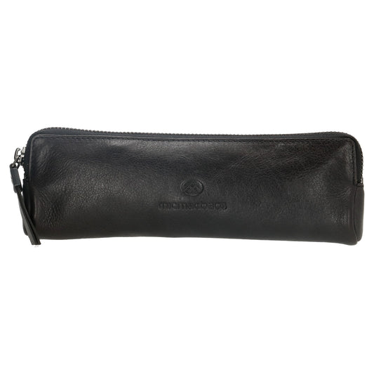 Stiftetui-| mäppchen 22 x 8cm in Schwarz aus Leder - leder-accessoires.com
