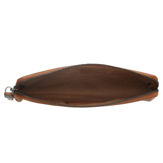 Stiftetui-| mäppchen 22 x 8cm in Braun aus Leder - leder-accessoires.com