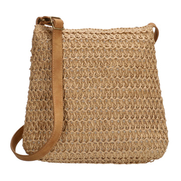Basttasche 20 x 21cm in Taupe|Natur mit Reißverschluss - leder-accessoires.com