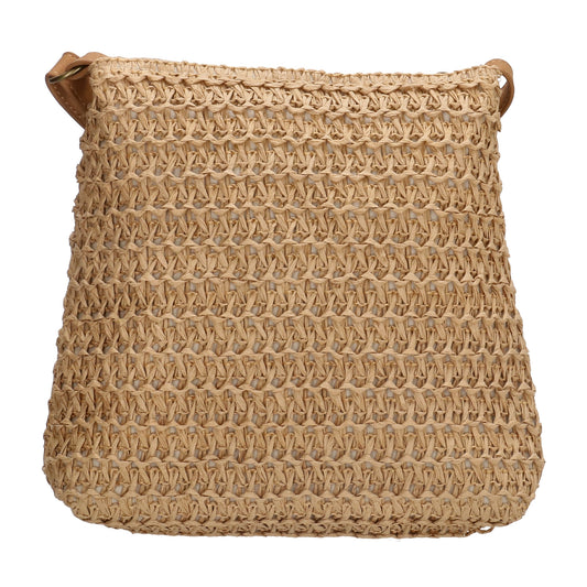 Basttasche 20 x 21cm in Taupe|Natur mit Reißverschluss - leder-accessoires.com