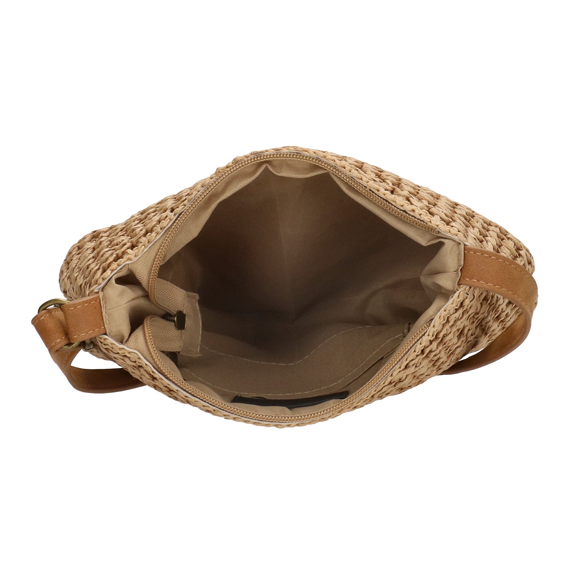 Basttasche 20 x 21cm in Taupe|Natur mit Reißverschluss - leder-accessoires.com