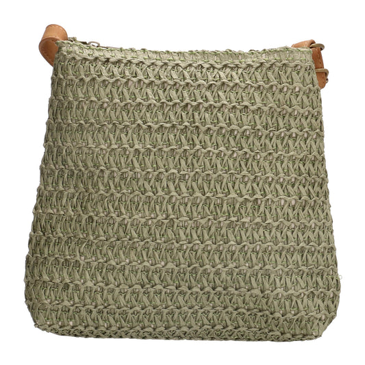 Basttasche 20 x 21cm in Olivgrün mit Reißverschluss - leder-accessoires.com