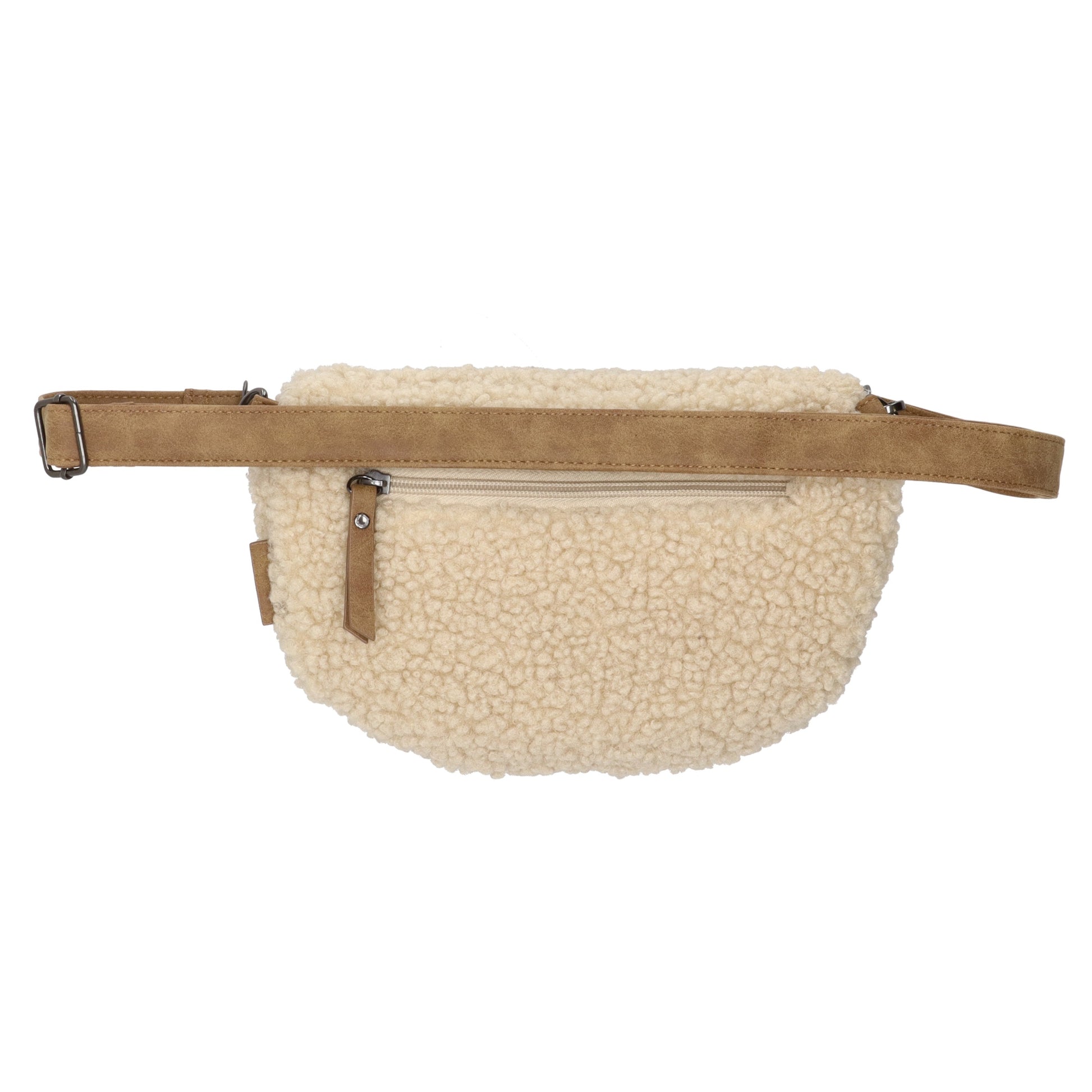 Bodybag Teddy 25x15cm in Beige mit Reißverschluss - leder-accessoires.com