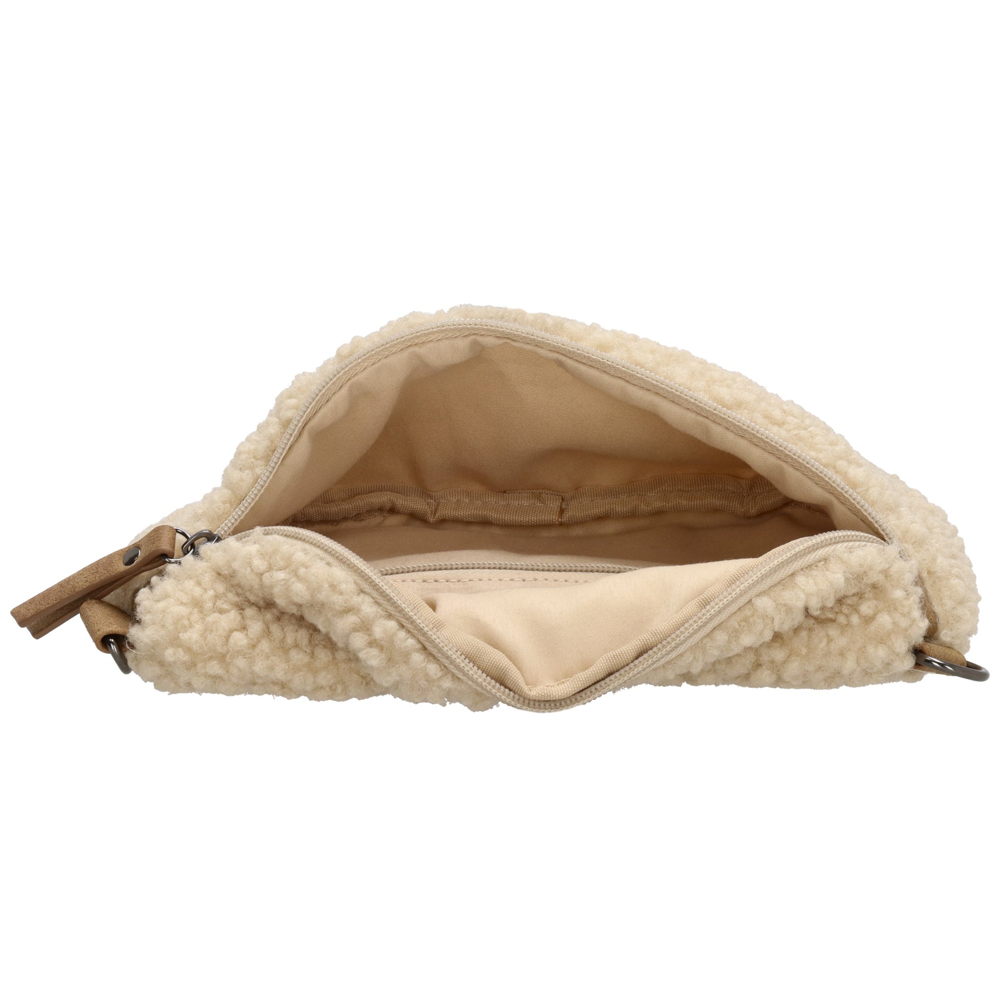 Bodybag Teddy 25x15cm in Beige mit Reißverschluss - leder-accessoires.com