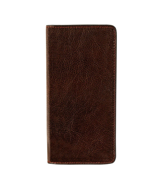 Lederbörse 20,5x10cm in Braun mit Kartenfächer aus Leder