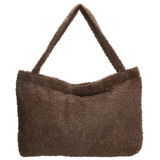 Teddyshopper 60x42cm in Braun|Dunkeltaupe mit Reißverschluss - leder-accessoires.com