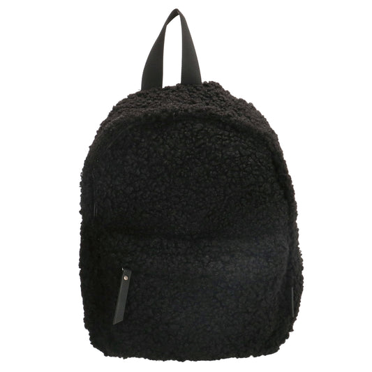 Teddyrucksack 23x31cm in Schwarz mit Reißverschluss