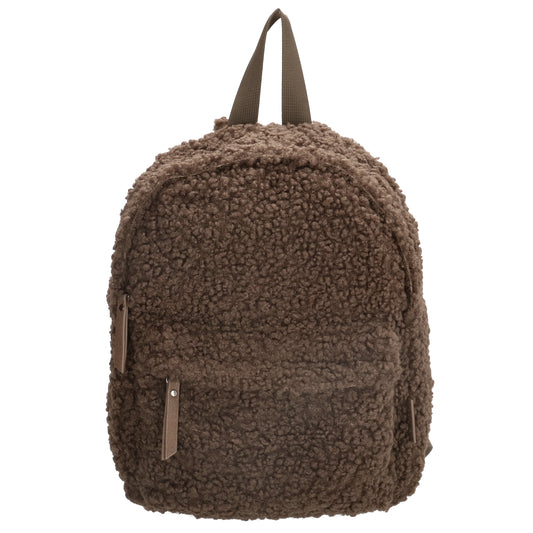 Teddyrucksack 23x31cm in Dunkeltaupe mit Reißverschluss