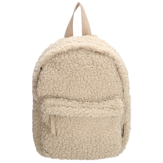 Teddyrucksack 23x31cm in Beige mit Reißverschluss