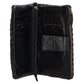 Lederbörse 18x10cm aus Flecht in Schwarz mit Riegel und RFID-Schutz
