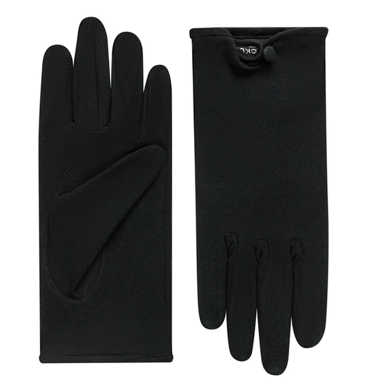 Baumwollhandschuhe Damen mit Knopf in Schwarz von Röckl - leder-accessoires.com