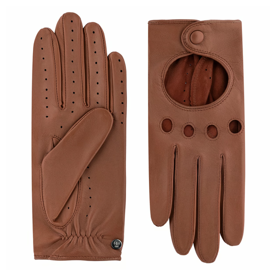 Autofahrerhandschuhe Damen in Cognac|Sattlebrown von Röckl - leder-accessoires.com