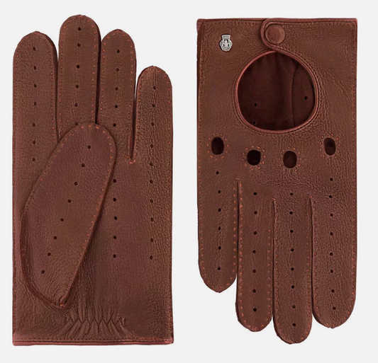 Autofahrerhandschuhe Herren in Cognac von Röckl - leder-accessoires.com