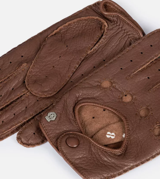 Autofahrerhandschuhe Herren in Cognac von Röckl - leder-accessoires.com