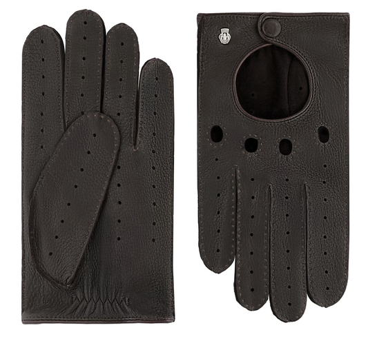 Autofahrerhandschuhe Herren in Dunkelbraun von Röckl - leder-accessoires.com