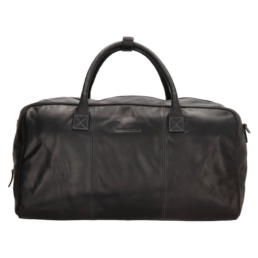 Reisetasche 54 x 32 in Schwarz aus Leder mit Reißverschluss