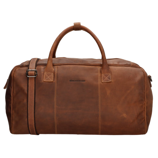 Reisetasche 54 x 32 in Cognac aus Leder mit Reißverschluss