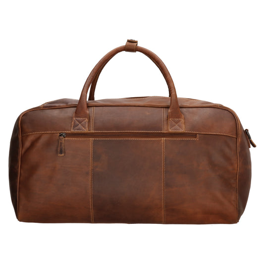 Reisetasche 54 x 32 in Cognac aus Leder mit Reißverschluss