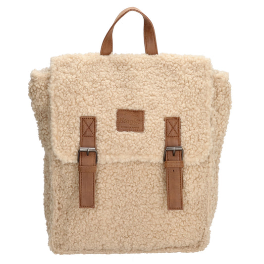 Teddyrucksack 25x31cm in Creme|Beige mit Überschlag