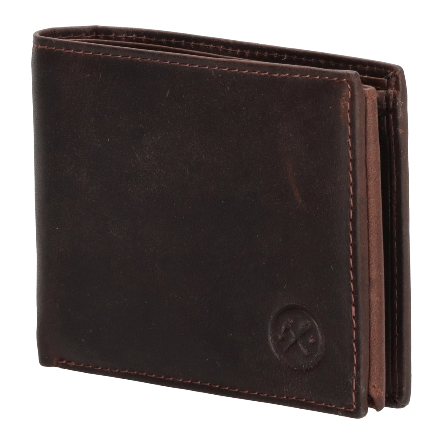 Geldbörse Querformat 9 x 11cm mit Reißverschluss in Braun aus Leder